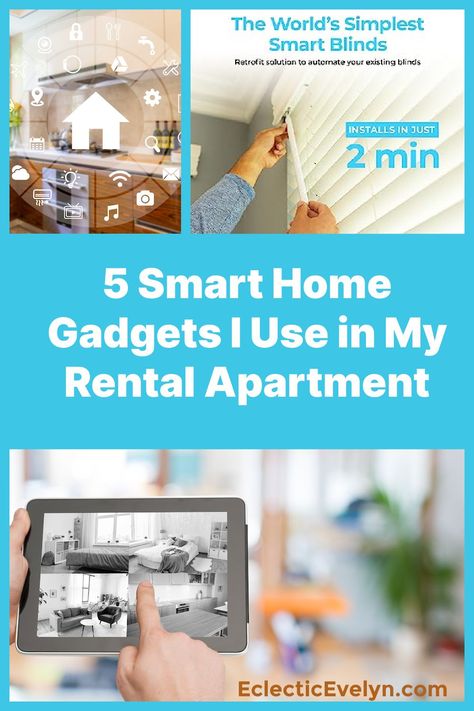 5 Smart Home Gadgets I Use in My Rental Apartment | Eclectic Evelyn https://www.eclecticevelyn.com/5-smart-home-gadgets-i-use-in-my-rental-apartment/ Smart Apartment Technology, Apartment Eclectic, Smart Apartment, Smart Blinds, Old Cell Phones, Smart Home Gadgets, Rental Apartment, Alexa App, Alexa Echo