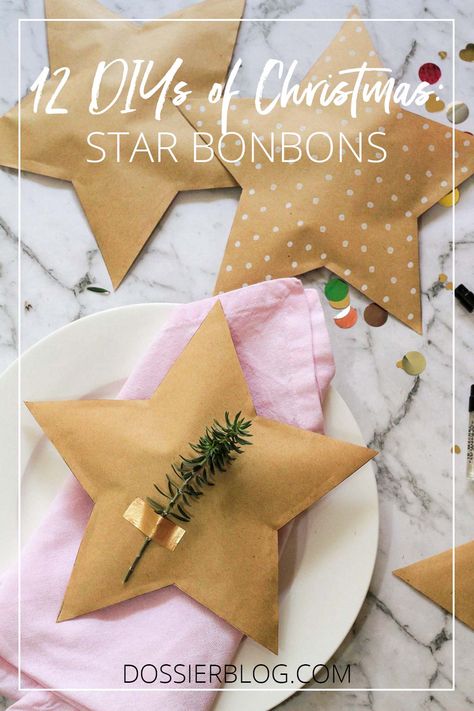 12 DIYs of Christmas: Star Bonbons | Dossier Blog Diy Christmas Bon Bons, Xmas Crackers, Summer Xmas, Christmas Bon Bon, Diy Christmas Crackers, Star Snacks, Diy Christmas Star, Cardboard Christmas, Diy Star