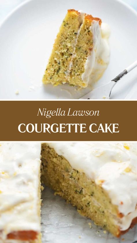 Nigella Lawson Courgette Cake Nigella Lawson Desserts, Courgette Cake Recipe, British Cake, Nigella Lawson Recipes, Nigella Lawson, Cake Tins, Round Cakes, Yummy Cakes, How To Make Cake