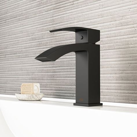 Vigo - Single Hole Bathroom Faucet Satro - Matte Black VG01015MB - Rona Single Lever Bathroom Faucet, Best Bathroom Faucets, Bathroom Faucets Black, Black Bathroom Sink, Single Handle Kitchen Faucet, Single Hole Bathroom Faucet, Vessel Sink Bathroom, Lavatory Faucet, Faucet Handles