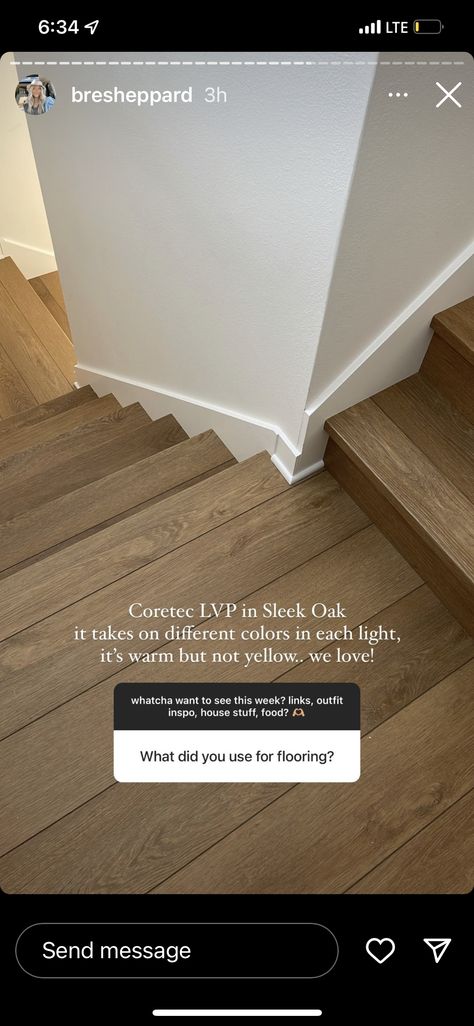 Coretec Sleek Oak, Medium Tone Lvp Floors, Wealthy House, Ranch House Exterior, Flooring Inspiration, Southern Home, Updating House, New House Plans, Paint Colors For Home