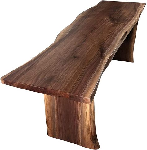 Amazon.com: Live Edge Wooden Bench – Solid Wood Dining Bench – Rustic Home Décor Furniture – Natural Edge Wooden Slab Bench (4' Long, Walnut Wood with Clear Coat) : Home & Kitchen