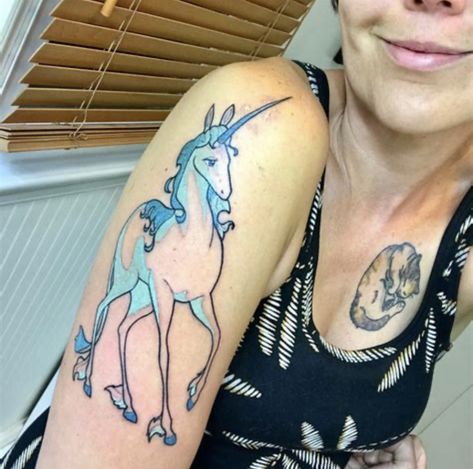 Equinox Tattoo, The Last Unicorn Tattoo, Last Unicorn Tattoo, Unicorn Tattoo Designs, Unicorn Tattoo, 12 Tattoos, Saved Tattoo, Literary Tattoos, Unicorn Tattoos