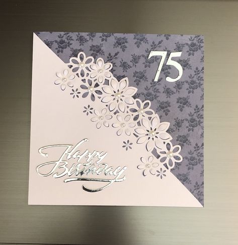 75th Birthday Card Diy 75th Birthday Cards, 75 Birthday Cards Handmade, 75th Birthday Card, 75th Birthday Cards Handmade, 75th Birthday Cards For Women, Mens 75th Birthday Cards, Handmade 65th Birthday Card Ideas, 75th Birthday Card Cricut, 75th Birthday Gifts