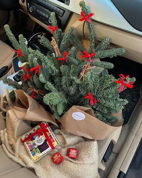 Car Christmas Tree, Bouquet Christmas, Christmas Bouquet, Christmas Dreaming, Car Christmas, Winter Bouquet, Christmas Time Is Here, Christmas Feeling, Warm Christmas