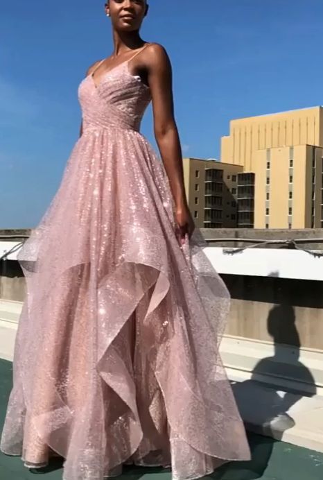 b147a61c1d07c1c999560f62add6dbc7desc45832613ri Dresses Dance, Ruffle Prom Dress, Prom Dresses Long Pink, Party Mode, Pink Prom, Cute Prom Dresses, Pretty Prom Dresses, Prom Dresses Online, Pink Prom Dresses