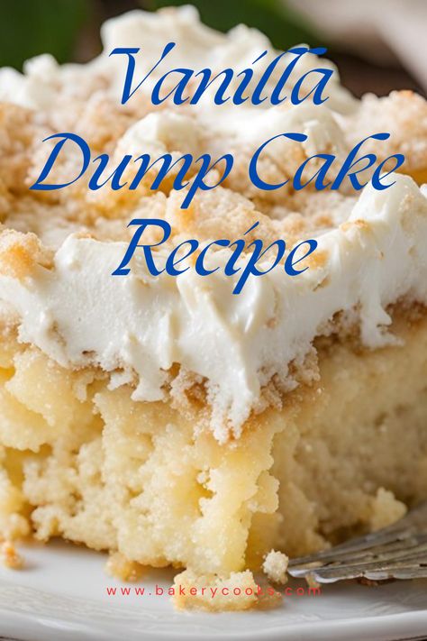 A Vanilla Dump Cake is a simple, delicious dessert made by layering vanilla cake mix, instant vanilla pudding, milk, and melted butter in a baking dish, then baking until golden and bubbly. Perfect for a quick and easy sweet treat. French Vanilla Dump Cake Recipes, Crockpot Vanilla Cake, French Vanilla Dump Cake, French Vanilla Cake Mix Recipes Boxed, Vanilla Dump Cake Recipes, Instant Vanilla Pudding Recipes, Vanilla Dump Cake, Vanilla Pudding Cake Recipe, French Vanilla Cake Mix Recipes