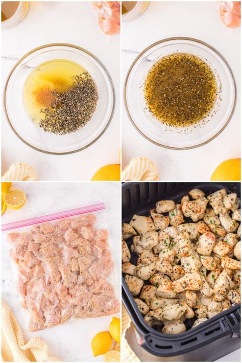 Lemon Chicken Bites, Air Fryer Lemon Chicken, Air Fryer Recipes Chicken Breast, Chicken Bites Recipes, White Sauce Pasta, Air Fried Food, Roasted Cabbage, Air Fried Chicken, Lemon Pepper Chicken