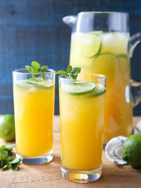 This mango pineapple punch is a sunny drink the whole family will love! Since I’m not on a beach someplace far away laying in the warm sun (but oh, how I wish I was!), I have to do my best to bring a taste of the tropics to me. This bright and fresh non-alcoholic punch is just … Pineapple Tea Recipe, Pineapple Iced Tea Recipe, Alcohol Punch, Pineapple Tea, Non Alcoholic Punch, Alcoholic Punch, Pineapple Punch, Pineapple Water, Raspberry Tea