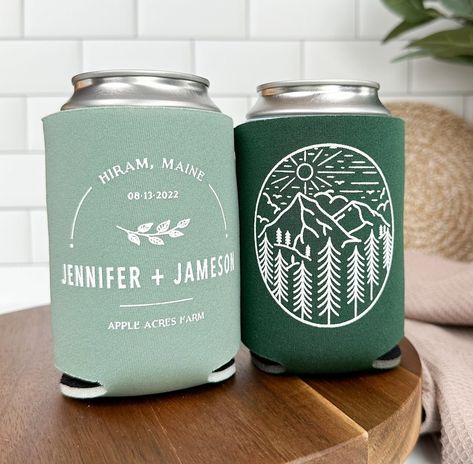 Mountain Wedding Party, Camp Bach, Wedding Beer, Beer Holder, Mountain Destinations, Cabin Wedding, Beer Holders, Custom Wedding Favours, Outdoor Events