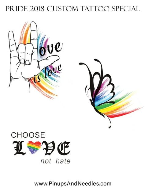 Custom Discounted Pride Tattoos 2018! June 19th-24th | Pride Ally Tattoo Ideas, Ally Tattoo, Pride Tattoo Ideas, Ally Lgbtq, Tattoo Special, Pride Designs, Pride Ally, Pride Tattoo, Custom Tattoo