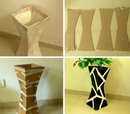 Funky Painted Furniture Diy, Craft Storage Furniture, Painted Furniture Diy, Vase Crafts, Diy Bottle Crafts, Diy Craft Room, Diy Garden Furniture, Cement Crafts, Diy Cardboard Furniture