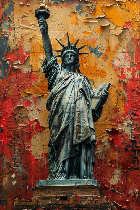 Statue of Liberty on a colorful background. US Independence Day. Nice patriotic image for Independence Day. Illustration stock photo Us Independence Day, Patriotic Images, Lady Liberty, Horror Art, Image Illustration, Independence Day, Statue Of Liberty, Colorful Backgrounds, Art Inspo