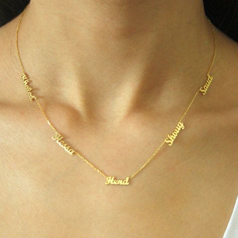 Name Necklace, Kids Name Necklace, Personalized Mom Necklace, Bridesmaid Gift, Custom Necklace Customize Jewelry, Names Necklace, Script Necklace, Short Quote, Dad Jewelry, Nameplate Necklace, Gold Choker Necklace, Gold Choker, Necklace Personalized