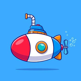 Underwater Cartoon, Transportation Technology, Vector Icons Illustration, Technology Icon, Icon Illustration, Submarine, Graphic Resources, Transportation, Vector Free