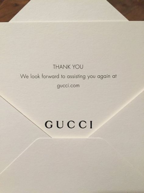 Sep 18, 2020 - Today this little thing arrived! Hadn't told my husband that I'd bought a bag online. And I didn't know it was going to be a home delivery (not so... Gucci Thank You Card, Fashion Brand Thank You Card, Thank You Notes Design, Thank You Card Luxury Brand, Thank You Brand Cards, Fashion Thank You Card, Small Business Thank You Cards Design Aesthetic, Fashion Card Design, Thanks You Cards