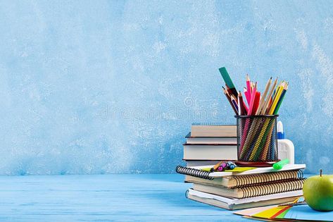 Set of colorful school supplies, books and notebooks. Stationery accessories. Se , #AFFILIATE, #school, #supplies, #Set, #colorful, #books #ad Cover Pic For Fb, Happy Birthday Pastor, Education Images, Colorful Books, Background For Powerpoint Presentation, Wallpapers Home, Photo Cake Topper, Education Logo Design, Certificate Background