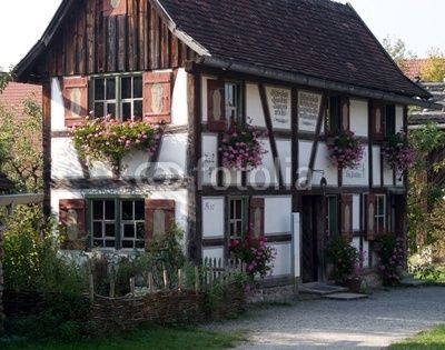 Bavarian Cottage House, Old German Houses, German Cottage, Houses Drawing, German Houses, German Architecture, Tudor Style Homes, Cottage Exterior, Medieval Houses