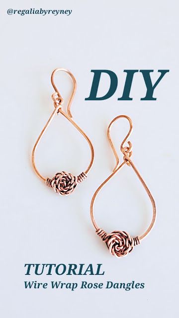 DiY Wire Wrapped Rose Hoop Earrings Tutorial