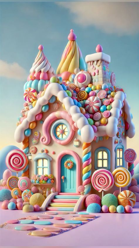 Candy City Drawing, Candyland Gingerbread House Ideas, Candyland House, Candyland Games, Candy Castle, Beginner Crafts, Candy House, Under The Knife, Candy Art