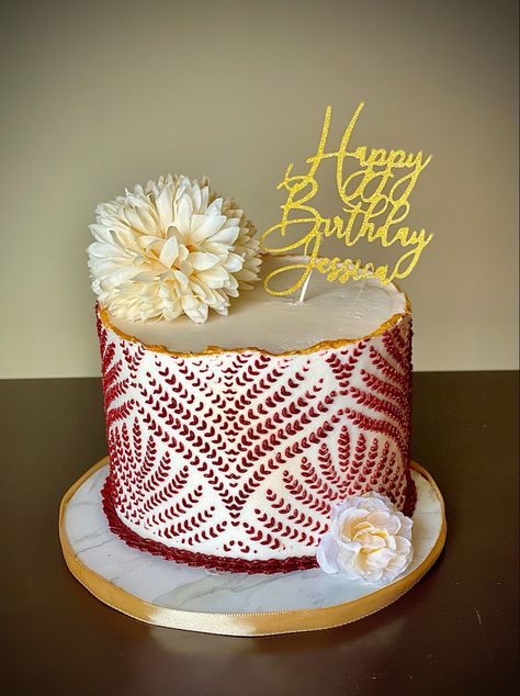 Fancy birthday cake Elegant Chocolate Cake Design Birthday, Cake Mandala Art, Intricate Cake Designs, Indian Cake Designs Birthday, Ornate Birthday Cakes, Fancy Birthday Cakes, Doodle Cake, Buttercream Birthday Cake, Beautiful Cake Designs