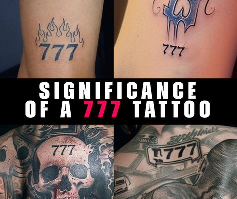 What is the significance of a 777 tattoo? 777 Tattoo Design, 777 Tattoo Meaning, 777 Tattoo, Tattoos With Meaning, Many People, Tattoo Designs, Tattoos