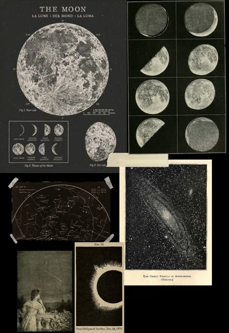 Moon Chart Aesthetic, Moon Journal Aesthetic, Moon Aesthetic Journal, Aesthetic File Decoration Ideas, Poster Prints Vintage Black And White, Moon Moodboard Aesthetic, Black Aesthetic Journal, Black Moon Aesthetic, Moon Poster Aesthetic