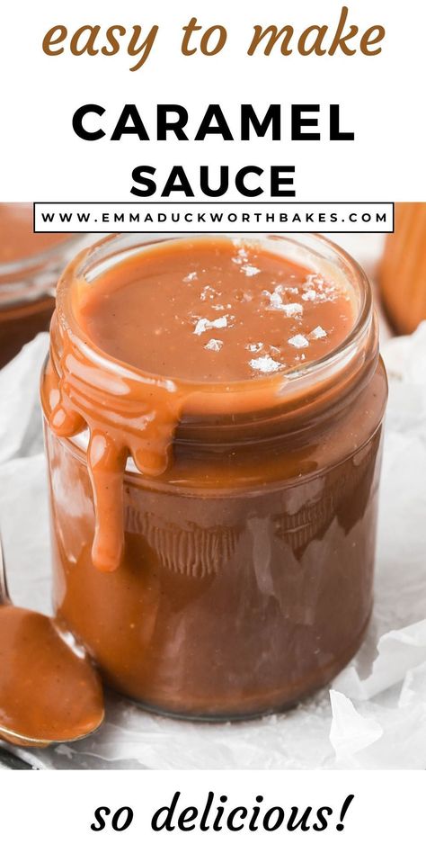 Learn how to make homemade Salted Caramel Sauce in under 15 minutes using only a handful of store-cupboard ingredients. Sweet, luxurious with a salty kick, this sauce is incredibly versatile and can be used in a multitude of ways. Christmas Sweets Easy, Apple Breakfast Recipes, Homemade Salted Caramel, Autumn Baking, Salted Caramel Cake, Store Cupboard, Toffee Sauce, Homemade Caramel Sauce, Baked Apple Pie