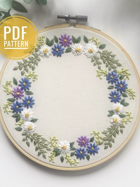 Simple Hand Embroidery Patterns, Pretty Embroidery, Handmade Embroidery Designs, Hand Embroidery Patterns Flowers, Diy Embroidery Patterns, Hand Embroidery Tutorial, Handwork Embroidery Design, Hand Embroidery Design Patterns, Cute Embroidery