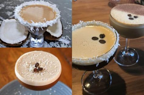 How to Make a Coconut Espresso Martini Diy Espresso Martini, Coconut Espresso Martini, Coconut Espresso, Sweet Espresso Martini, Fun Espresso Martini, Coconut Milk Coffee, Espresso Martini Recipe, Mountain Coffee, Tropical Twist