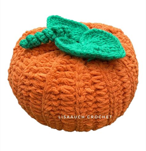 How to crochet a LARGE pumpkin in Plush Yarn Crochet Pumpkin Leaves Free Pattern, Crochet Pumpkin Leaf Free Pattern, Crochet Pumpkin Leaf, Crochet Pumpkin Patterns, Easy Crochet Pumpkin, Pumpkin Patterns Free, Pumpkin Leaf, Pumpkin Patterns, Crochet Pumpkins