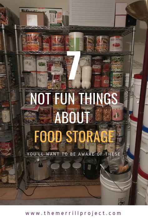 I love how much money and time and stress food storage can save me. But there are some things that aren't so great about it... | food storage problems | stockpiling problems | emergency preparedness problems | Food Storage Rooms, Emergency Preparedness Food Storage, Prepper Food, Preppers Pantry, Emergency Preparedness Food, Emergency Food Storage, Canned Food Storage, Emergency Food Supply, Long Term Food Storage