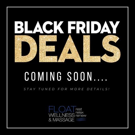 BLACK FRIDAY deals are on their way! Stay tuned on our social media sites and also check your email In-Box for our Newsletter for all the fabulous details!   . ( ** Gmail account holders check your Promotions/Junk Mail folder and move our newsletter to your In-Box so you will be up to date with any news and specials!) Social Media Sites, Wellness Massage, Junk Mail, Social Media Site, Black Friday Deals, Up To Date, Stay Tuned, Float, Black Friday