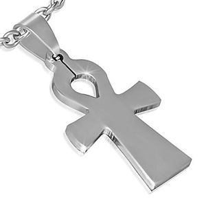 3 2 x 2 mm Stainless Steel Ankh Egyptian Cross Pendant with Chain www.mystic-steel.com Ankh Egyptian, Religious Fashion, Egyptian Cross, Jewelry Quotes, Pendant With Chain, Black Necklace, Jewelry For Men, Religious Jewelry, Steel Jewelry