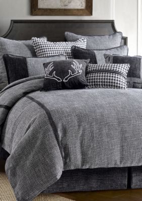 Mens Bedding, Bedroom Bedsheets, Houndstooth Pillows, Lodge Bedding, Grey Throw Blanket, Grey Comforter Sets, Grey Comforter, Holiday Room, Twin Comforter Sets