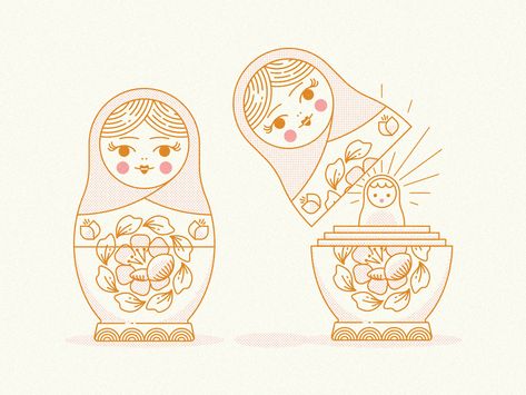 Nesting Dolls Drawing, Nesting Dolls Illustration, Russian Doll Tattoo, Nesting Doll Tattoo, Traditional Tattoo Designs, Doll Tattoo, Doll Drawing, Vietnam Art, Babushka Dolls