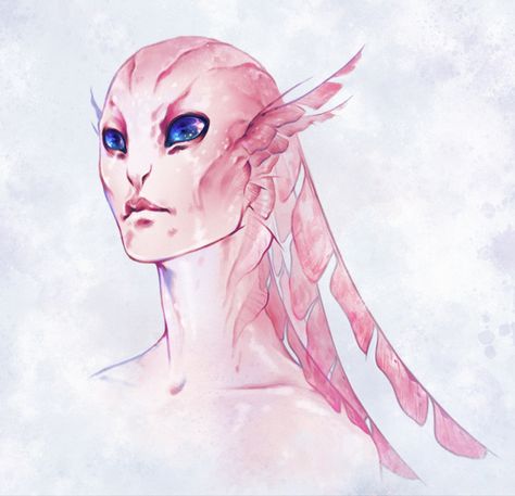 Pink female triton art Triton Character Art, Dnd Triton, Hunter Character, Abe Sapien, Icewind Dale, Blood Hunter, Alien Character, Alien Design, Cartoon Monsters