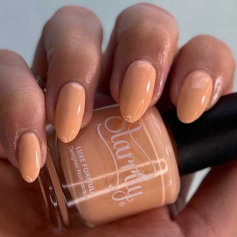 {gifted} @starrilynails Unwritten ✨🍑 is quite a spring beauty! Shown in 3 coats, Unwritten is a light, creamy warm peach that's super flattering & work friendly. It's a tribute to the resilience of the heart, which remains ever ready to write a new chapter. The formula on this color is lovely; it’s self leveling & dries quickly. If you enjoy light peach nail colors like I do, you’ll love this one. ▶ Head to @starrilynails to shop this shade! #starrily #starrilynails #starrilypolish #star... Peach Colored Nails, Peach Nails, Spring Beauty, Light Peach, New Chapter, Nail Colors, Pink And Orange, Hair Color, Nails