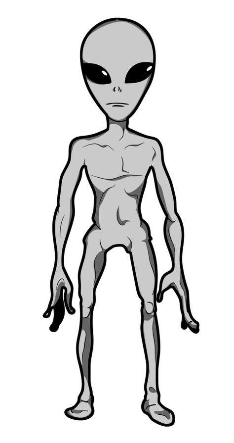 A grey alien (also referred to as simply a grey and a Roswell Grey) is a commonly known alien that is most commonly known to have crashed in Roswell, New Mexico. The U.S government were seen to have retrieved the aircraft and the alien bodies. Now, there are accusations they are being held by the U.S. Government at the secret military aircraft testing ground known as Area 51. Grey aliens are often described by eyewitnesses as slender with large heads and black eyes. They have small mouths as... Alien Grey Art, Alien Body Drawing, Grey Alien Art, Cartoon Alien Drawing, Alien Sketch, Grey Aliens, Alien Drawing, Alien Videos, Scary Alien