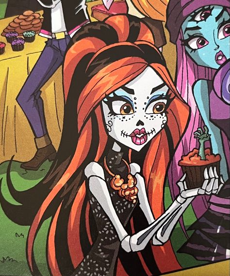 Mexican Monster High, Monster High Comic Pfp, Jenifire Long Monster High, Monster High Comic Icons, Skelita Calaveras Icons, Emo Cartoon Characters, Monster High Official Art, Mexican Cartoon Characters, Monster High Comic