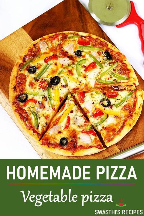 Do you know making pizza at home is super easy? Try this step-by-step guide to make delicious vegetable pizza at home. #pizza #vegetarian Indian Pizza Vegetarian, How To Make Pizza Base At Home, Veg Pizza Recipes, Home Made Pizza Recipe Easy, Pizza Moodboard, Pizza At Home Easy, Pizza Recipes Vegetarian, Home Made Pizza Recipe, North Indian Vegetarian Recipes