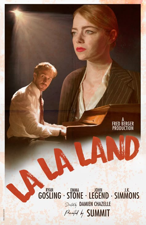 La La Land Poster Vintage, Lalaland Poster, Lala Land Outfits, La La Land Tattoo, Batman V Superman Poster, Here's To The Fools Who Dream, Broadway Posters, Damien Chazelle, Lala Land