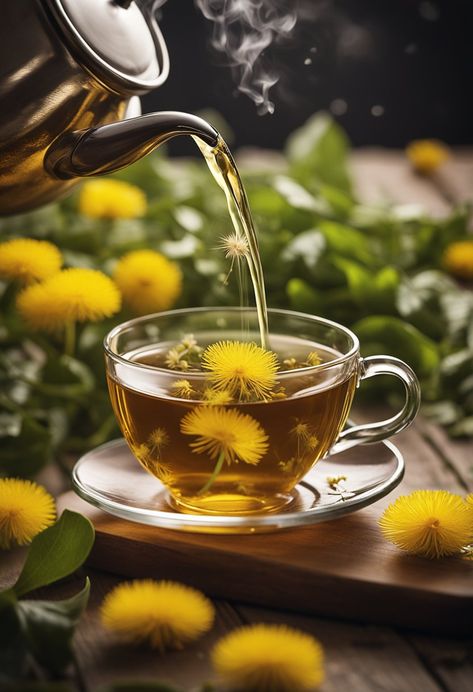 Delight in the simplicity of our dandelion tea recipe. Experience the calming and invigorating effects of this herbal brew in the comfort of your own home. Dandelion Tea Recipe, All Things Yellow, Improving Gut Health, Roasted Dandelion Root, Dandelion Plant, Dandelion Root Tea, Dandelion Tea, Importance Of Food, Wildflower Shirt