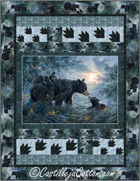 Panel Frenzy - It all starts with a panel. Mother Bear And Cubs, Bear Footprint, Bear And Cubs, Twin Quilt Pattern, Themed Quilts, Butterfly Quilt Pattern, Wildlife Quilts, Mother Bear, Panel Quilt Patterns