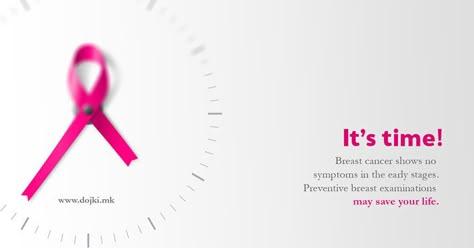 The pink ribbon is incorporated in a clock design as needles to show the importance of regular check ups and early detection. Designer Darko Dojcinovski played well with creativity in this thought provoking awareness campaign. Clock Creative Ads, Pink October Campaign, Hospital Ads, Burger Ads, Doctor Logo, Chemo Care, Campaign Slogans, Design Campaign, Search Ads