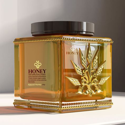 Honey Packaging Ideas, Honey Label Design, Honey Jar Labels, Honey Label, Honey Brand, Honey Bottles, Honey Packaging, Luxury Packaging Design, Creative Package Design