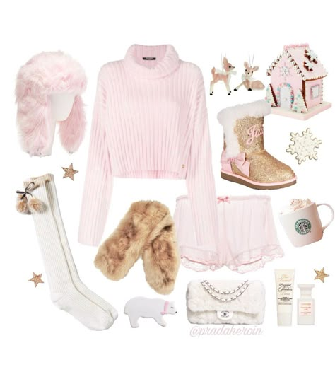 Pink Christmas Outfits, Peppermint Princess, Merry Pinkmas, Christmas Slideshow, Barbie Fits, Girlblogger Aesthetic, Kawaii Summer, Coquette Outfits, Winter Princess