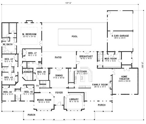 w1024.gif 1,024×871 pixels Lodge Plans, Large House Plans, 6 Bedroom House Plans, Houses Architecture, Nice Homes, 6 Bedroom House, Country Style House, Monster House Plans, Country Style House Plans