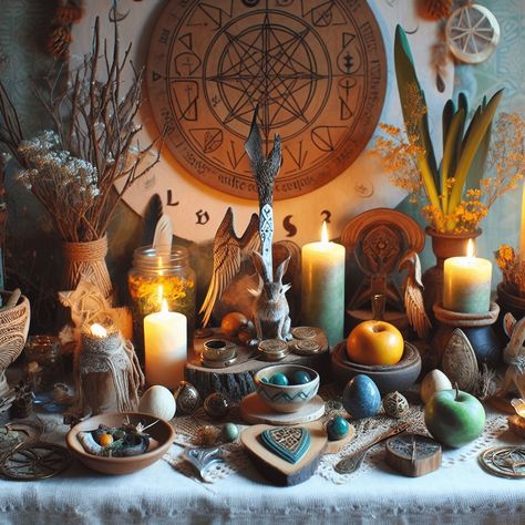 imbolc altar 101 our favourite jubilant decorations https://witchcraftforbeginners.com/imbolc-altar-101-our-favourite-jubilant-decorations/ Imbolc Altar, Spiritual Altar, Celtic Traditions, St Brigid, February 1st, Beginning Of Spring, Magical Herbs, Intention Setting, Spring Equinox