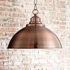 Southton Copper Dome 13 1/4 Kitchen On Budget, Copper Pendant Lights Kitchen, Mirror Bathroom Light, Stucco Cottage, Copper Dome Pendant Light, Coastal Backsplash, Modern Victorian Kitchen, Lighting Ideas For Kitchen, Kitchen Counter Lighting